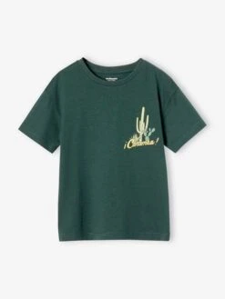 T-Shirt Motif Poitrine Garçon - Vert -Vertbaudet Soldes Boutique t shirt motif poitrine garcon 13