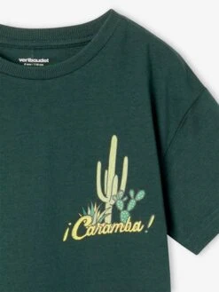 T-Shirt Motif Poitrine Garçon - Vert -Vertbaudet Soldes Boutique t shirt motif poitrine garcon 15