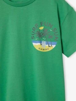 T-Shirt Motif Poitrine Garçon - Vert Sapin -Vertbaudet Soldes Boutique t shirt motif poitrine garcon 3