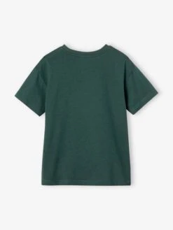 T-Shirt Motif Poitrine Garçon - Vert Sapin -Vertbaudet Soldes Boutique t shirt motif poitrine garcon 6