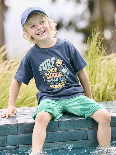 T-shirt Motifs Graphiques Garçon - Bleu Nuit 1 T-shirt Motifs Graphiques Garçon - Bleu Nuit