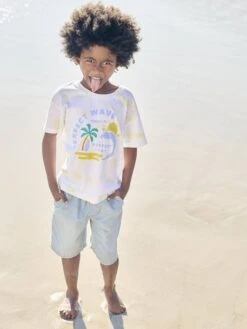 T-shirt Tie & Dye Garçon - Jaune -Vertbaudet Soldes Boutique t shirt tie dye garcon 4