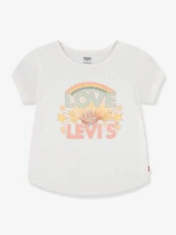 Levis Tee-shirt Arc-en-ciel Double Cuff LEVI'S Détails Pailletés - écru