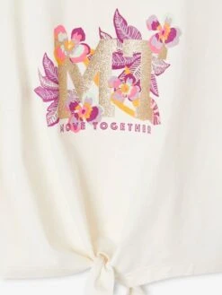 Tee-shirt Court Noeud Fantaisie Sport Fille - écru -Vertbaudet Soldes Boutique tee shirt court noeud fantaisie sport fille 2