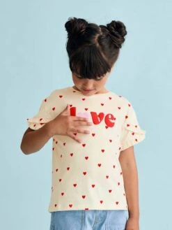 Tee-shirt Fantaisie Fille Manches Courtes - Rayé Bleu