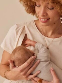 Tee-shirt Grossesse Bi- Matière - Sable -Vertbaudet Soldes Boutique tee shirt grossesse bi matiere 15