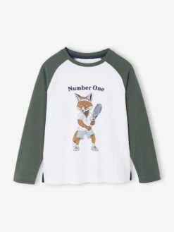 Tee-shirt Manches Longues Garçon Renard - écru