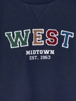 Tee-shirt Manches Longues Motif Bouclette Garçon - Marine -Vertbaudet Soldes Boutique tee shirt manches longues motif bouclette garcon 2