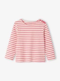 Tee-shirt Marinière Fille Personnalisable - Marine -Vertbaudet Soldes Boutique tee shirt mariniere fille personnalisable 10