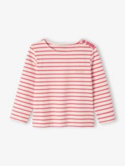 Tee-shirt Marinière Fille Personnalisable - Marine -Vertbaudet Soldes Boutique tee shirt mariniere fille personnalisable 14