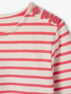 Tee-shirt Marinière Fille Personnalisable - Rayé Rouge -Vertbaudet Soldes Boutique tee shirt mariniere fille personnalisable 32