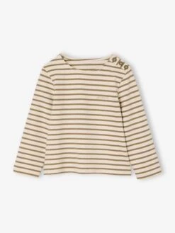 Tee-shirt Marinière Fille Personnalisable - Marine -Vertbaudet Soldes Boutique tee shirt mariniere fille personnalisable 5