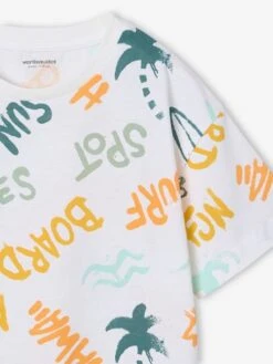 Tee-shirt Motifs Graphiques Vacances Garçon - Vert Imprimé -Vertbaudet Soldes Boutique tee shirt motifs graphiques vacances garcon 3