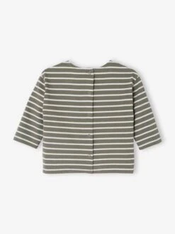 Tee-shirt Rayé Bébé Manches Longues - Rayé Bleu -Vertbaudet Soldes Boutique tee shirt raye bebe manches longues 15