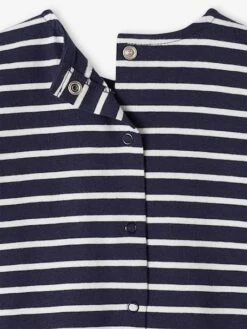 Tee-shirt Rayé Bébé Manches Longues - Rayé Bleu -Vertbaudet Soldes Boutique tee shirt raye bebe manches longues 22