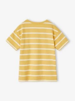 Tee-shirt Rayé Garçon Personnalisable - Ocre -Vertbaudet Soldes Boutique tee shirt raye garcon personnalisable 24