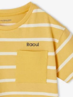 Tee-shirt Rayé Garçon Personnalisable - Ocre -Vertbaudet Soldes Boutique tee shirt raye garcon personnalisable 25