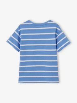 Tee-shirt Rayé Garçon Personnalisable - Bleu -Vertbaudet Soldes Boutique tee shirt raye garcon personnalisable 37