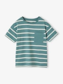 Tee-shirt Rayé Garçon Personnalisable - Bleu -Vertbaudet Soldes Boutique tee shirt raye garcon personnalisable 46