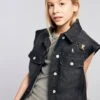 Veste En Jean Oversize Sans Manches Fille - Denim Gris 40 Veste En Jean Oversize Sans Manches Fille - Denim Gris -Vertbaudet Soldes Boutique veste en jean oversize sans manches fille