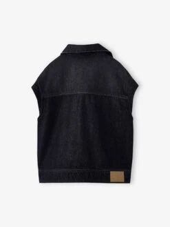 Veste En Jean Oversize Sans Manches Fille - Denim Gris -Vertbaudet Soldes Boutique veste en jean oversize sans manches fille 3