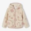 Veste Fille Sherpa Motifs Fleurs - Vanille -Vertbaudet Soldes Boutique veste fille sherpa motifs fleurs