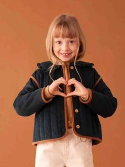 Veste Kiltée En Velours Fille - Vert Sapin -Vertbaudet Soldes Boutique veste kiltee en velours fille 3