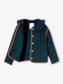 Veste Kiltée En Velours Fille - Vert Sapin -Vertbaudet Soldes Boutique veste kiltee en velours fille 5