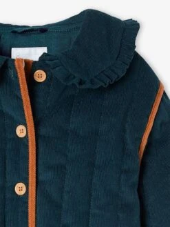 Veste Kiltée En Velours Fille - Vert Sapin -Vertbaudet Soldes Boutique veste kiltee en velours fille 7