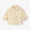 Veste Matelassée Bébé En Velours Imprimé - Vanille