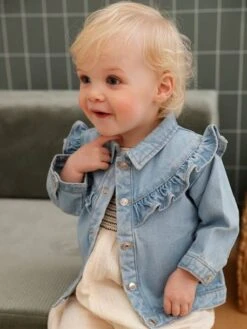 Veste Volantée En Denim Bébé - Denim Bleached